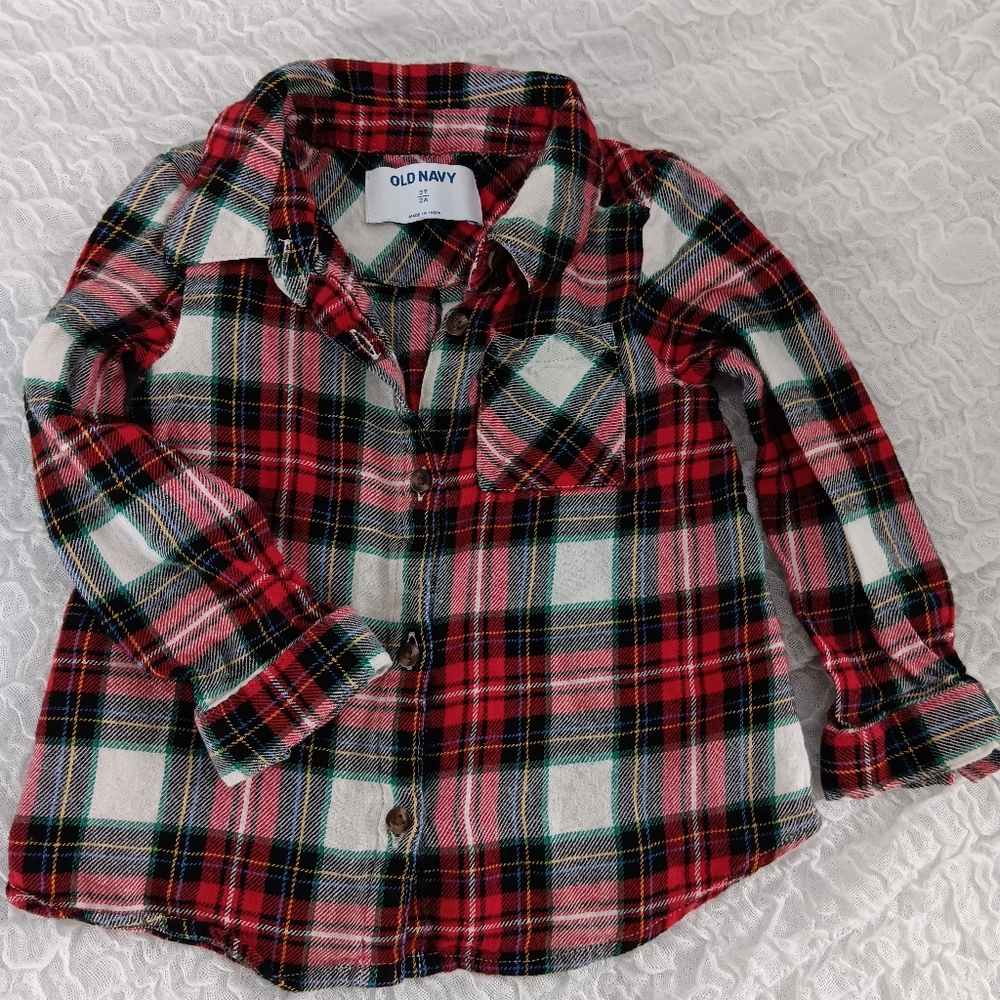 🔥Old Navy 🩵Plaid Shirt Boy 2T